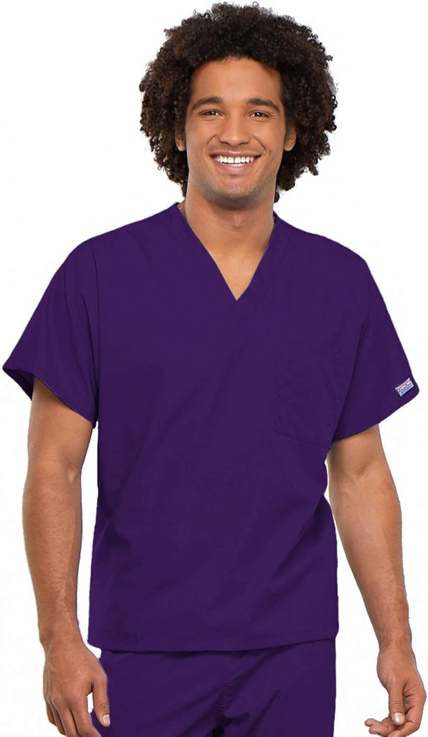 Cherokee Scrub Set for Men and Women from, Traditional Fit V-Neck Top 4777 with Natural Rise Drawstring Cargo Pant 4100