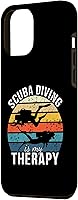 Vista 2 de Funda para iPhone 12 Pro Max Scuba Diving Is My Therapy Scuba Diver