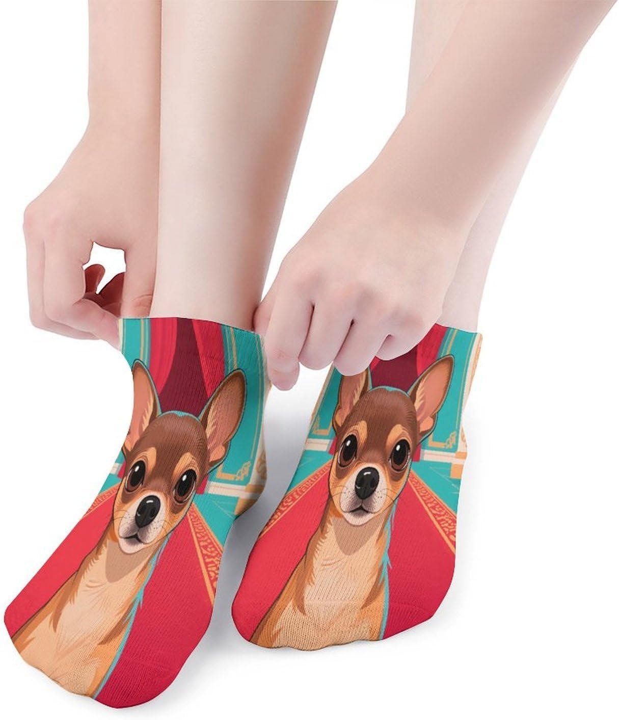 Socks for Men Women 5 Pairs Short Ankle Socks | Chihuahua Low Cut Casual Crew Sock Cute Breathable Athletic Socks Non Slip No Show Sock