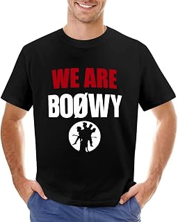 [四月の花] メンズ Tシャツ We Are Boowy 半袖 コットン インナー 丸襟 薄手 シンプル 防汗 伸縮性 通気性