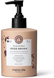 Maria Nila Colour Refresh Beige Brown 7.23 - Colour-Refreshing Hair Mask for Brown Hair - Gently Warm Natural Brown - Nourishes