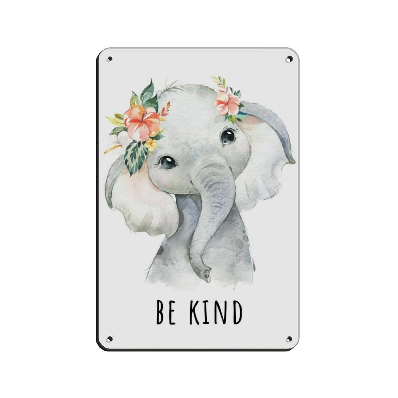 Lxwnze 20L X 30W Cm Baby Animal Poster Elephant Poster Retro Poster Metal Tin Sign Chic Art Retro Iron Painting Bar People Cave Cafe Family Garage Poster Wall Decoration 8X12inch(20X30cm)
