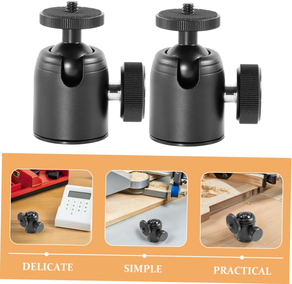 2pcs Metal Camera Gimbal Ball Head Mount Arca Tripod Mount Plate Rotating for Outdoor Photography