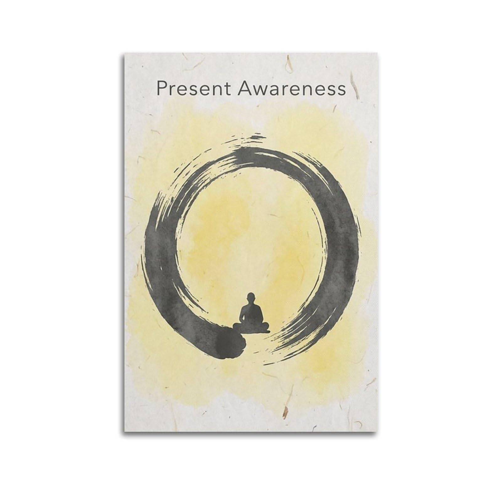 Zen Enso Poster Mindfulness Present Awareness Meditation Modern Decorative Canvas Prints - Ideal Wall Art for Family, Man Cave, Game Room, Boys & Girls Bedroom 20x30inch(50x75cm)