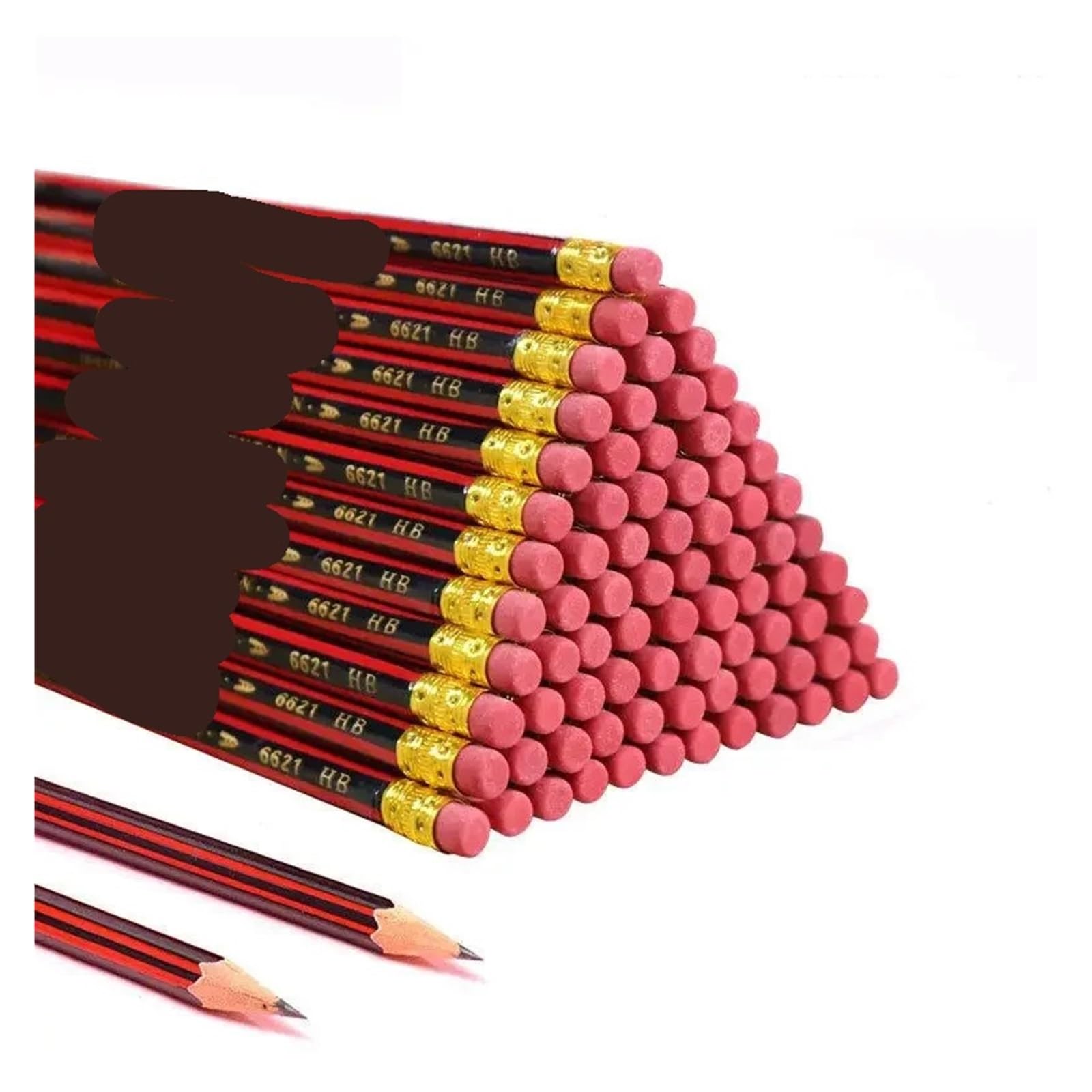 Generisch 50/100 Teile/los Skizze Bleistift Holz Bleistifte HB mit Radiergummi(HB 100pcs)