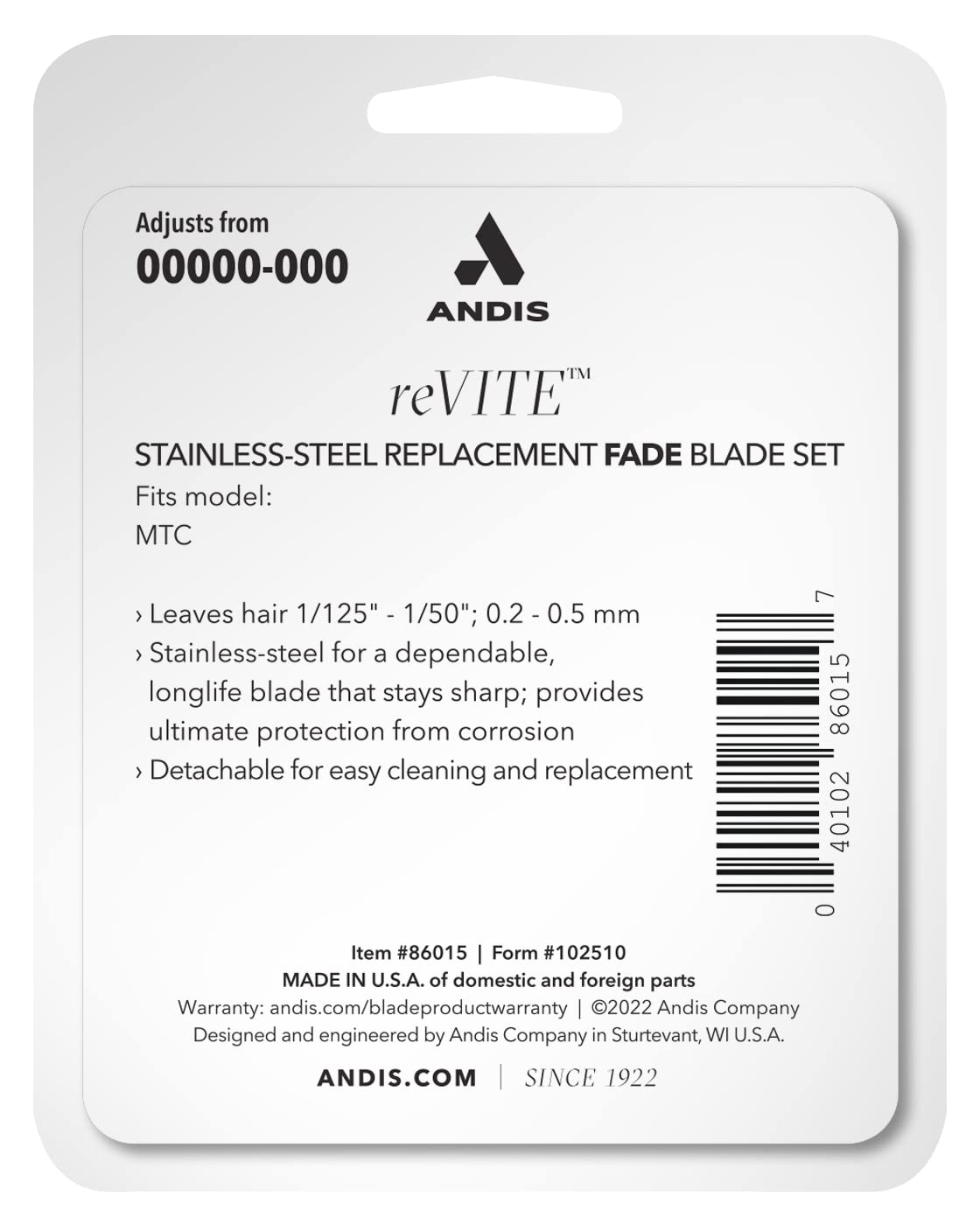 Anddis MTC Adjustable Taper Blade Human Clipper Intl' Szary Lithium