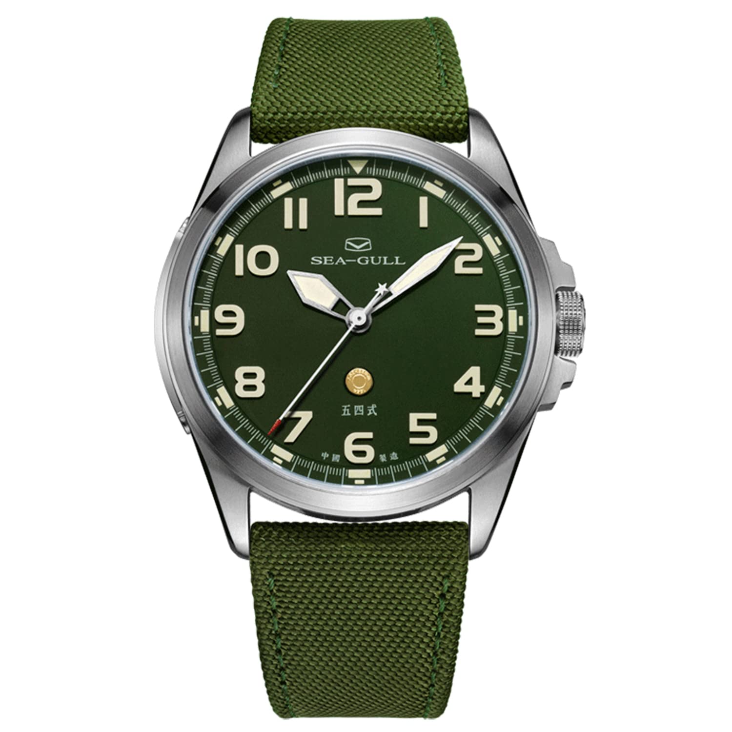SEA-GULLSeagull Men's Wrist Watch Sports Automatic Mechanical Waterproof Military Watch Official Authentic 811.93.6106 (Green)