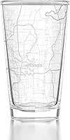 Vista 11 de Well Told Vaso de pinta grabado con mapa de Columbus Ohio, regalo de cerveza grabada (16 onzas, transparente) Pinta de mapa de la ciudad