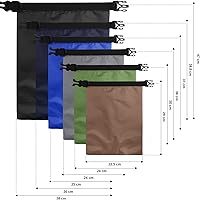 Vista 3 de Juego de bolsas secas impermeables de 15 L+ 8 L +5 L+4 L+3 L+ 2 L y correa de hombro larga ajustable para kayak, rafting, canotaje, senderismo