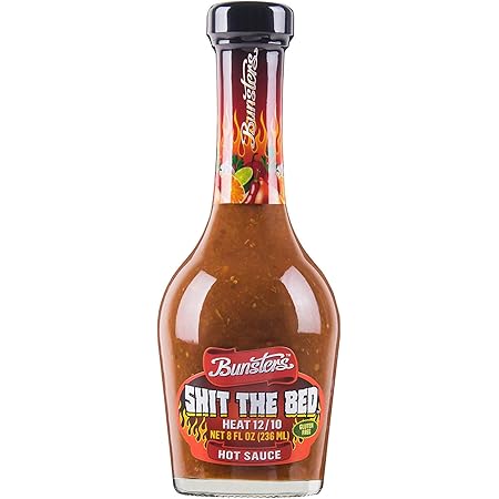 Bunsters Shit The Bed 12/10 Heat Hot Sauce - Chili Pepper Sauce (Single Bottle)