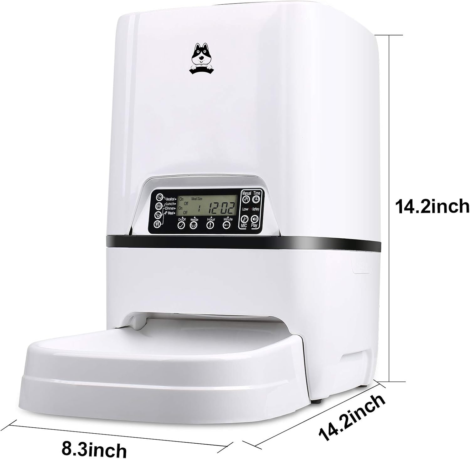 Automatic Cat Feeder Timed Programmable Auto Pet Dog Feeder Food Dispenser for Kitten Puppy | Dry Portion Control Up to 4 Meals/Day,Voice Recording,Battery and Plug-in Power