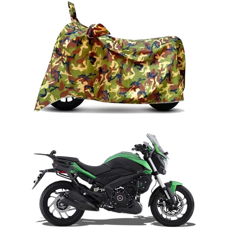Image of Waterproof 100% PVC Coated Bike Scooty Two Wheeler Body Cover Compatible for Bajaj Dominar 400 STD /UV-Rays /Heat Protection /Birds Dropping /Scratchproof /Dust Proof [6X6 Jungle Print]