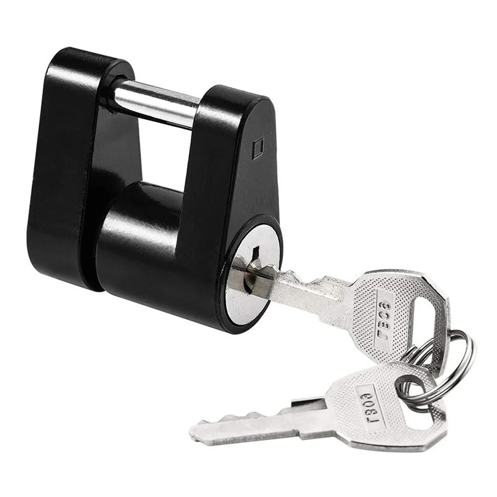 Bloqueo de Enganche Remolque antirrobo, acoplador, candado, Conector Gancho, cerraduras lengüeta, Protector Seguridad aleación Zinc 1/4 Pulgada para Autocaravana(Nero)