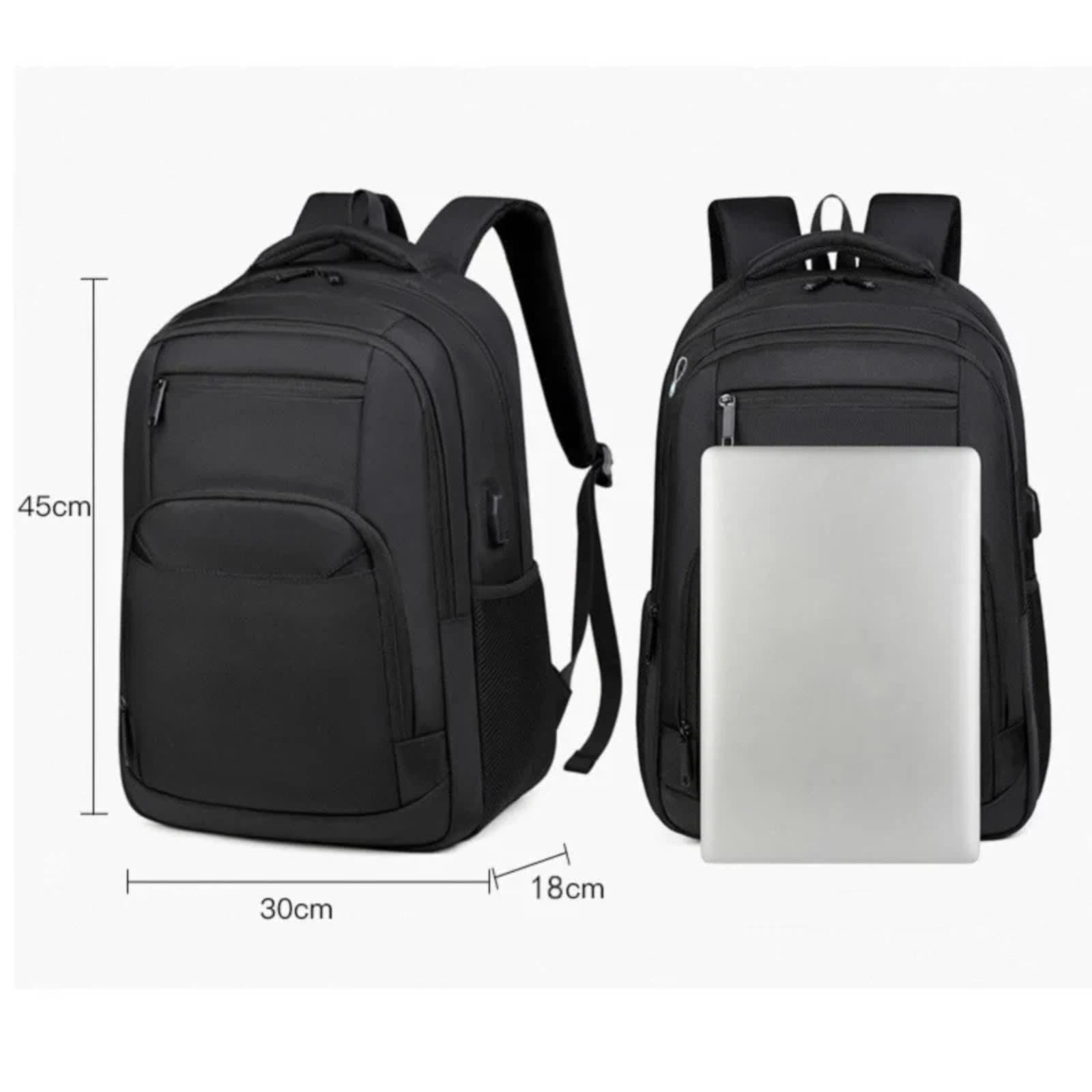 Zaino Da Uomo In Nylon Nero con Logo Personalizzato, Capiente, Semplice e Casual, Ideale per Il Computer Color1