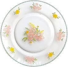 Cabilock 1Pc Flor Prato De Vidro Bandejas Para Comida Pratos Vintage Bandeja De Vidro Vidro Prato De Frutas Pratos De Sobremesa Pratos Festa Talheres Transparente Prato De Frutas