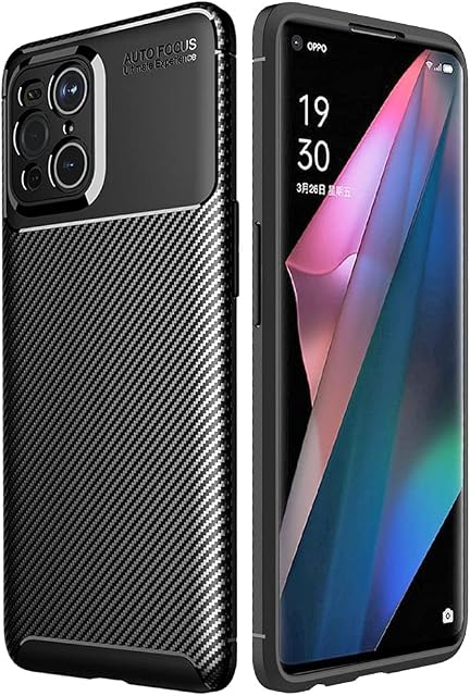 TECHGEAR Carbon Fibre Case for Oppo Find X3 Pro 5G [CarbonFlex Case] Flexible, Shockproof, Ultra Slim, Soft TPU Protective Shell Cover with Carbon Fibre Detailing Designed For Oppo Find X3 Pro 5G