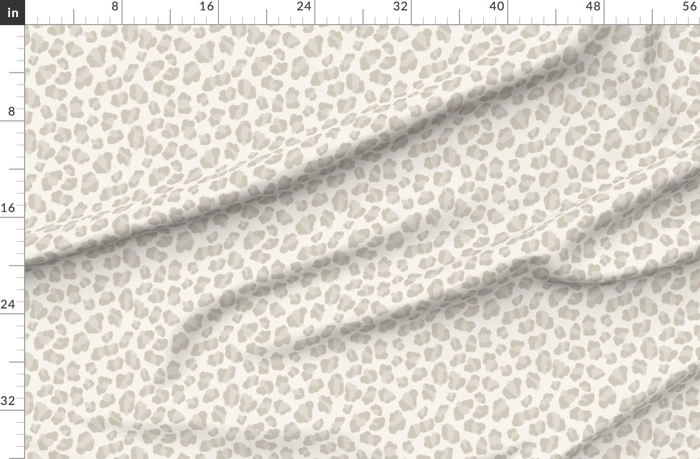 Spoonflower Fabric - Tan Animal Print Neutral Beige Leopard Cheetah Safari Printed on Organic Cotton Sateen Fabric by The Yard - Sewing Quilting Apparel Home Decor