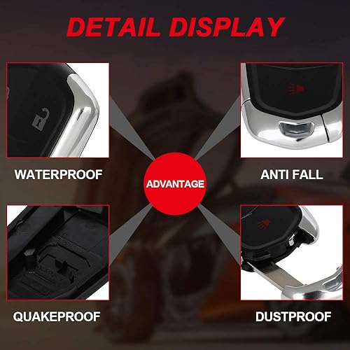 Miniatura 5 de cciyu 1 llavero con hoja sin cortar (funda de carcasa) 3 botones de repuesto para Cadillac 2014 2019 SRX 3 botones FCCID HYQ2AB por AUTO KEY MAX