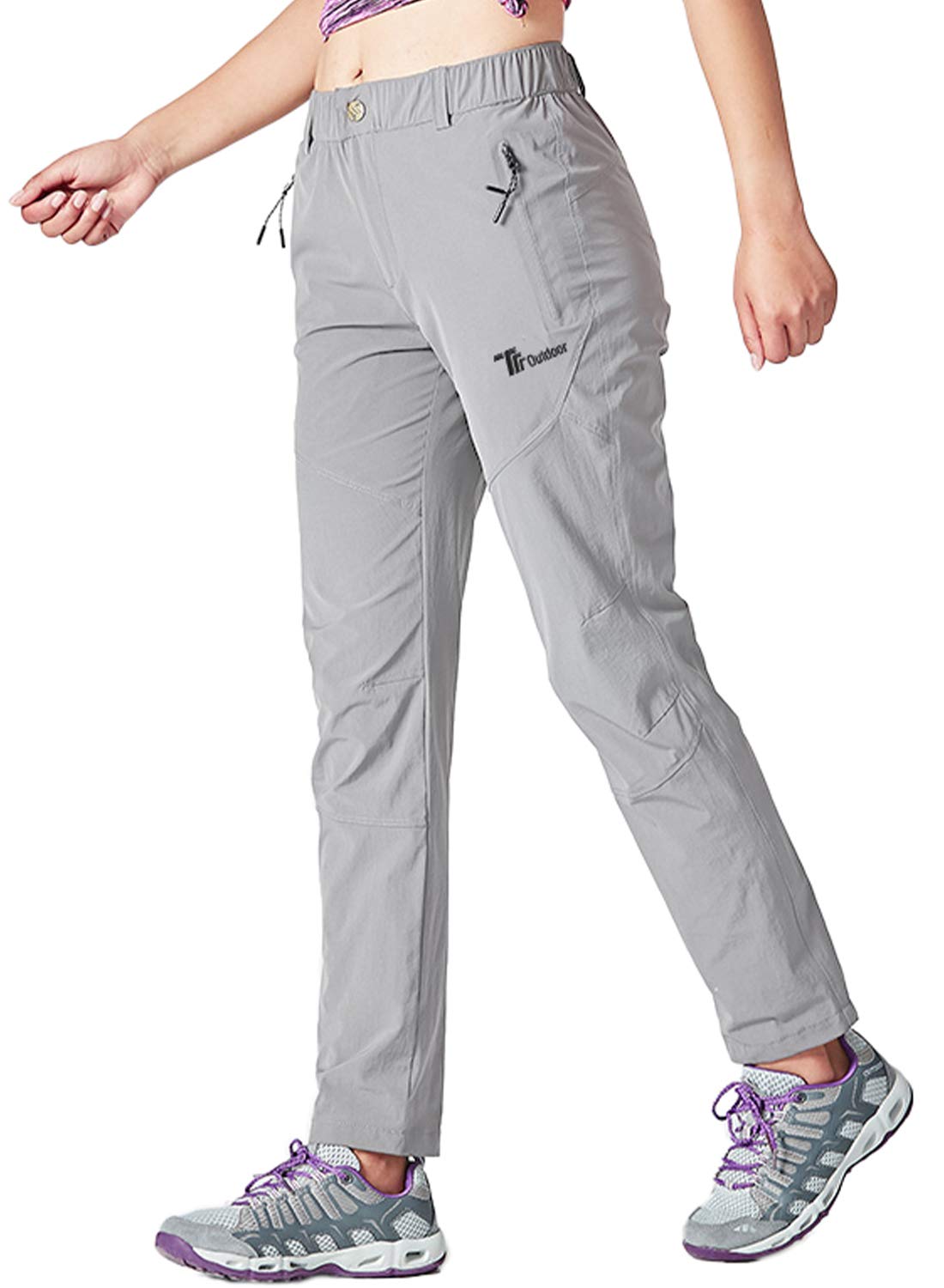 TBMPOY Women's Outdoor Hiking Stretch Work Pants Quick Dry Lightweight with Zipper Pockets UPF 50 Sun Protection