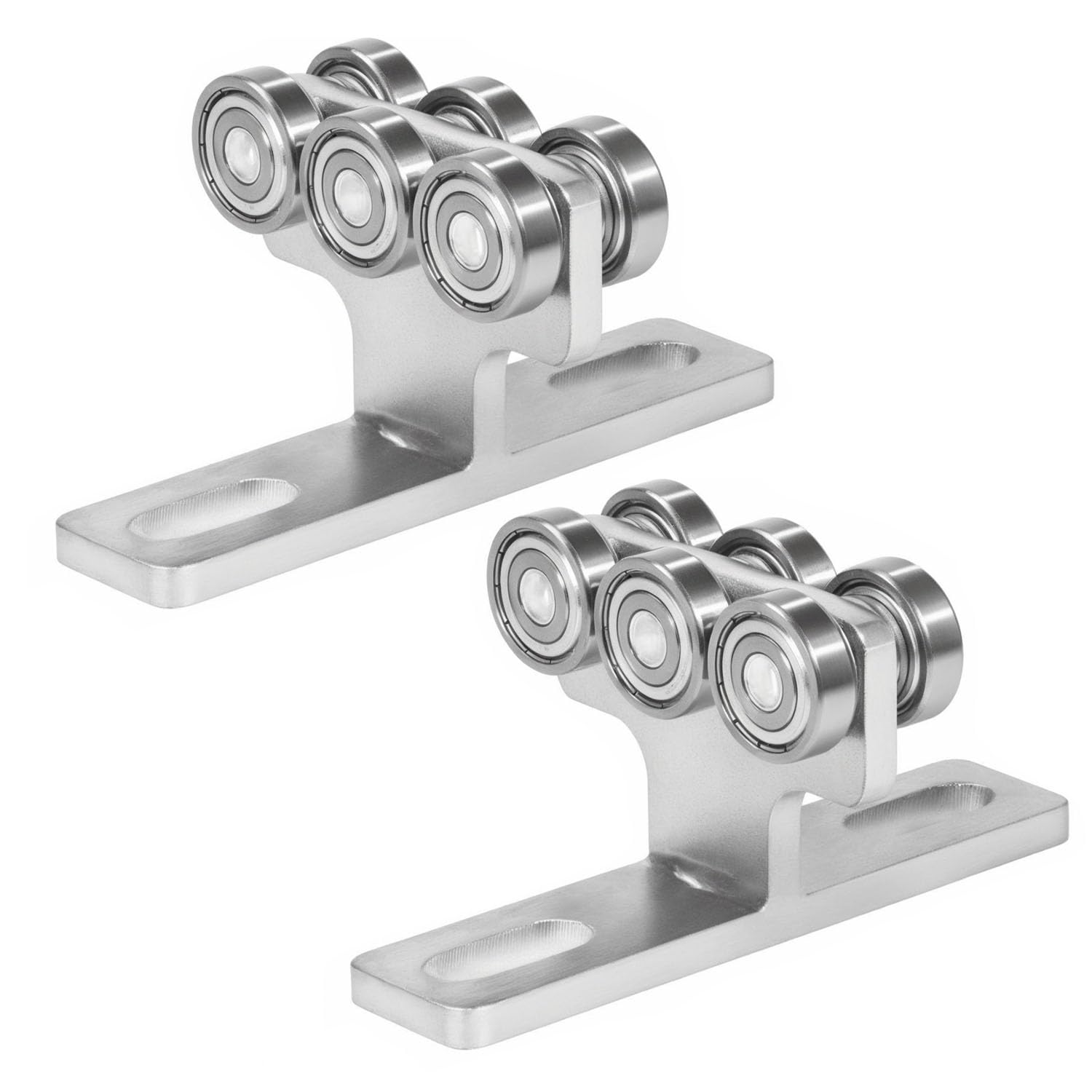 2 pezzi Gruppo Carrello a 6 Ruote, Rulli di Montaggio a T, Portata Fino a 245 kg, per Porte Scorrevoli, Paranco Elettrico