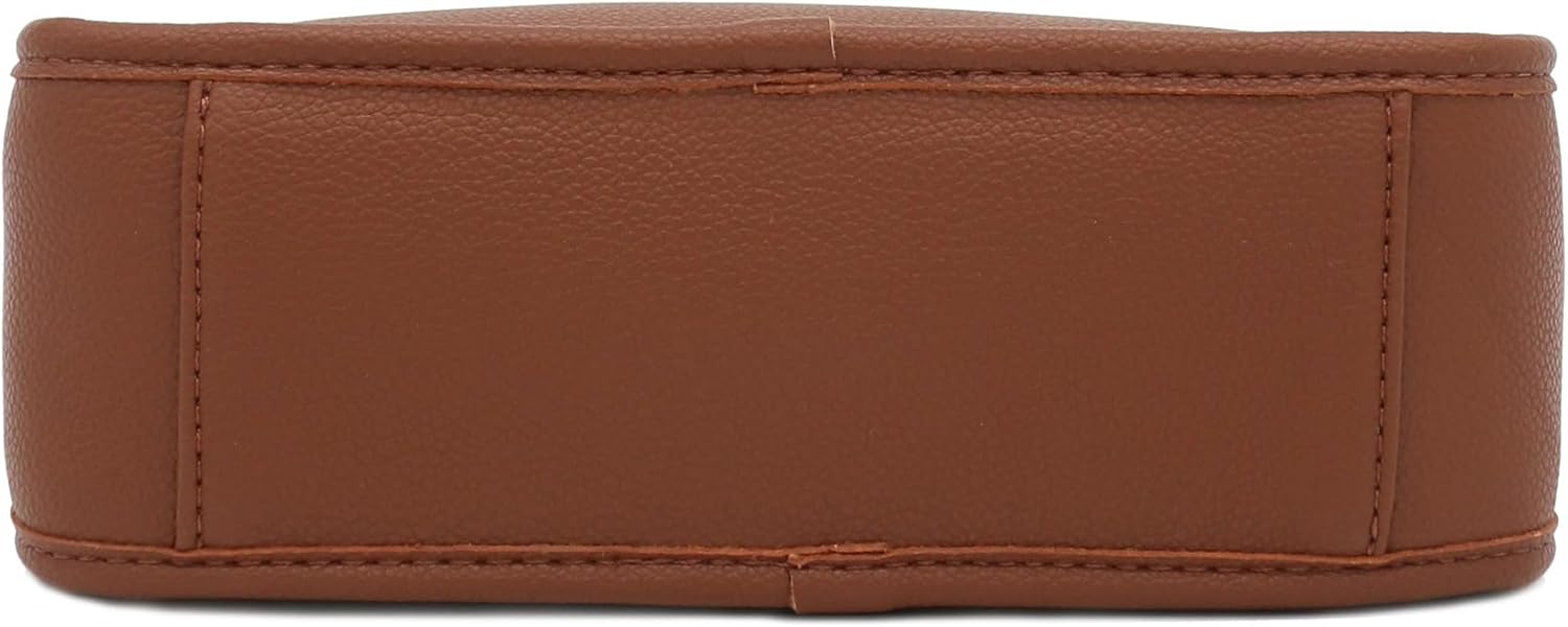 FashionPuzzle Small Minimalist Shoulder Bag for Women, Faux Leather Underarm Purse, Chic Top Handle Handbag for Everyday
