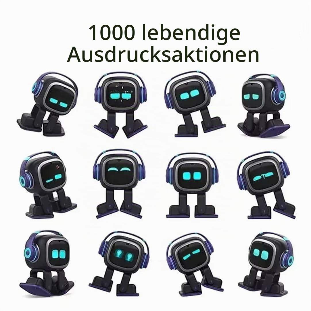 Ki-Begleitroboter, Intelligenter Desktop-Roboter, Mit Gesichtserkennung, Sprachinteraktion, Haptischer Sensorik, 5 W Kabellosem Laden, Für Heimspaß Und Tägliche Unterstützung White