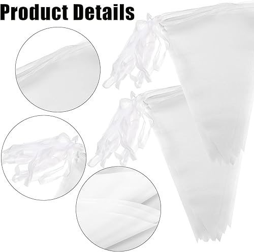 Miniatura 3 de Panelee Banderines en blanco de 300 pies para colgar de 180 piezas, guirnalda de banderines triangulares para gran apertura, carnaval, fiesta de