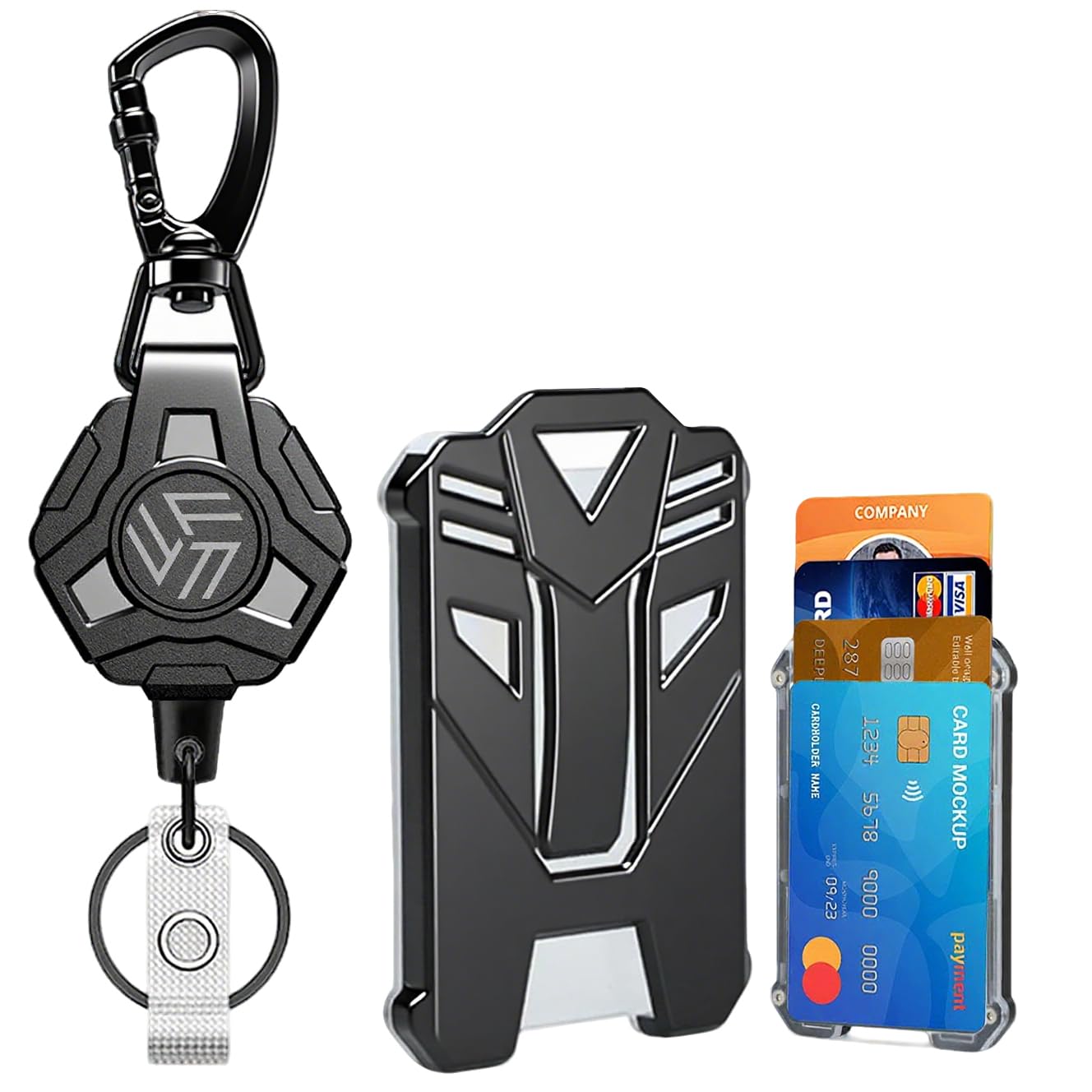 AOMIG 2 Pack Heavy Duty Retractable Badge Holder Reel With Steel Cable And - View #9