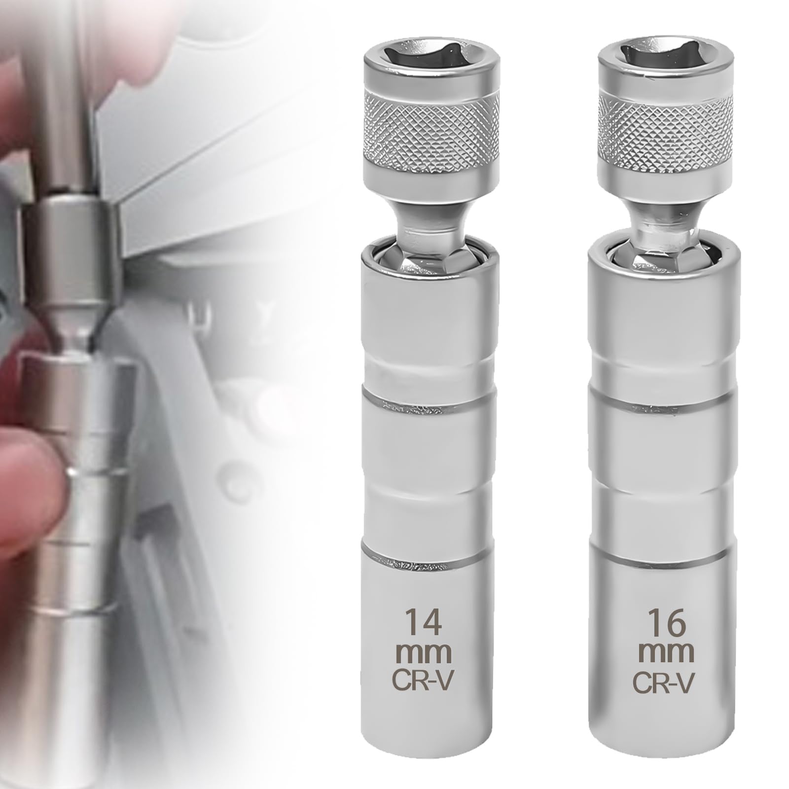 Bougiesleutel 14mm/16mm Draaibare Bougiesleutel Met Magneten Voor Het Verwijderen Van Autobougies 2 Stuks~p162667363
