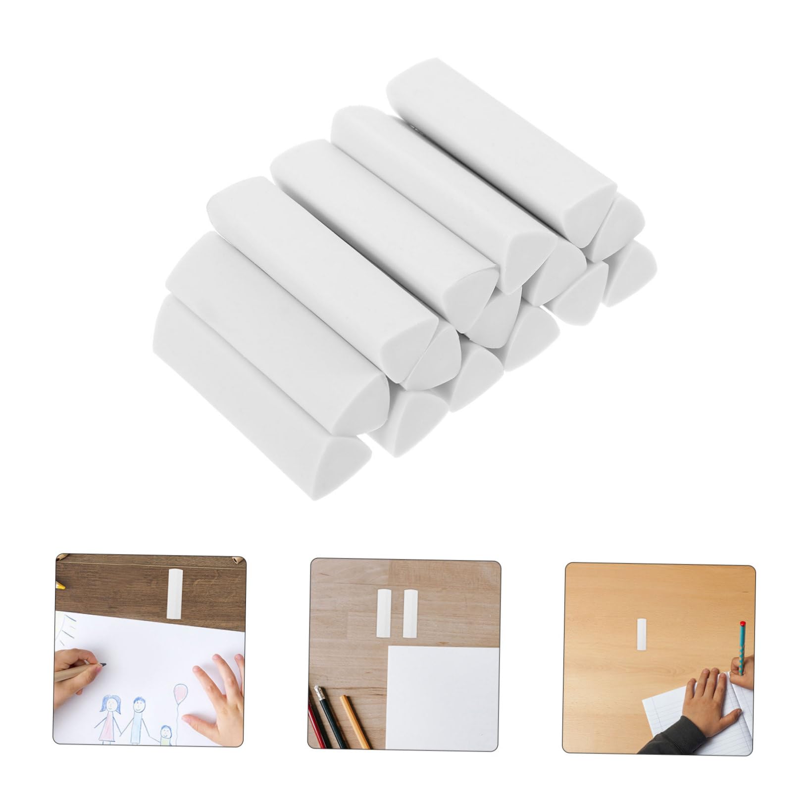 75 Pièces Gomme Crayon Triangulaire Silencieuse pour Garçon Fille Effaçage Précis sans Débris Ergonomique Réutilisable pour Bureau École et Dessin