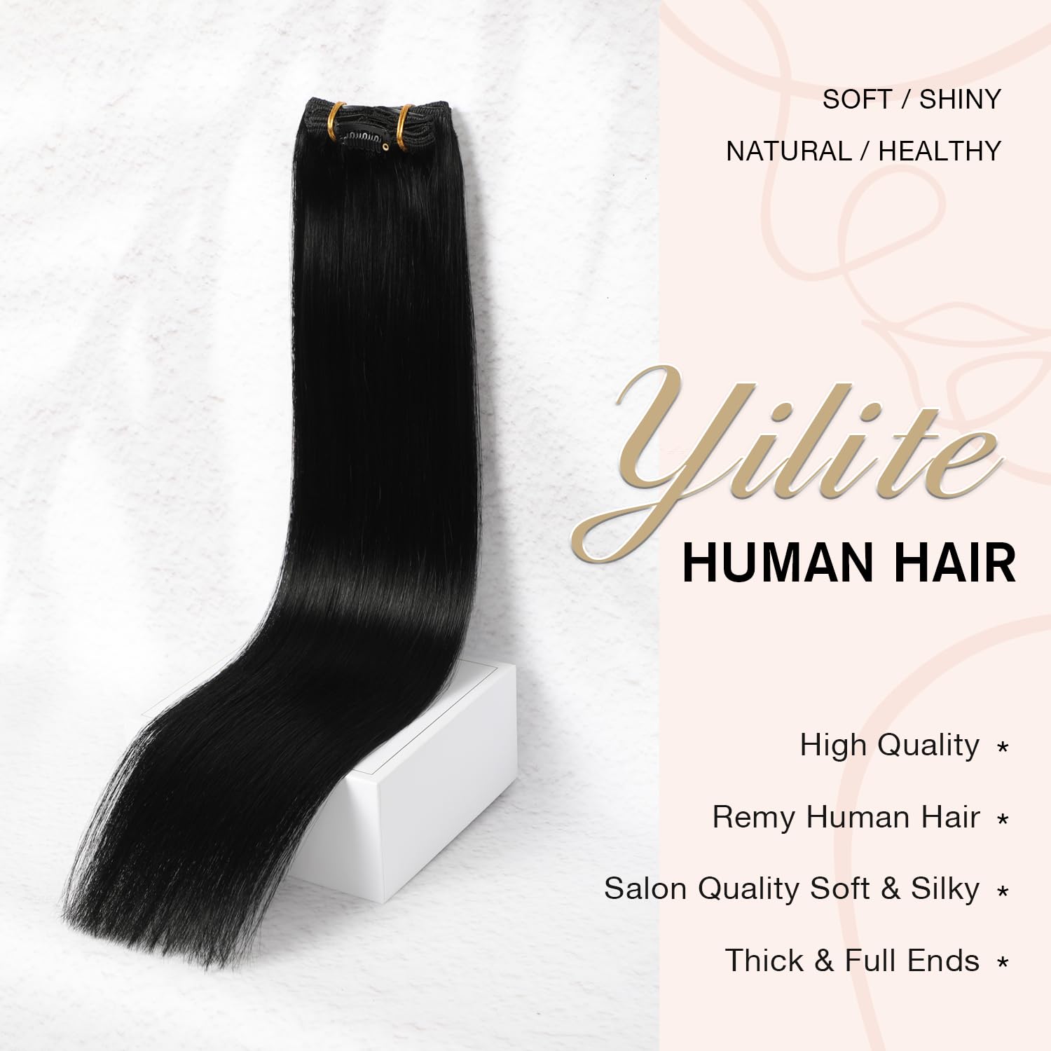 Amazon.com : YILITE Clip in Hair Extensions Real Human Hair  display picture 1