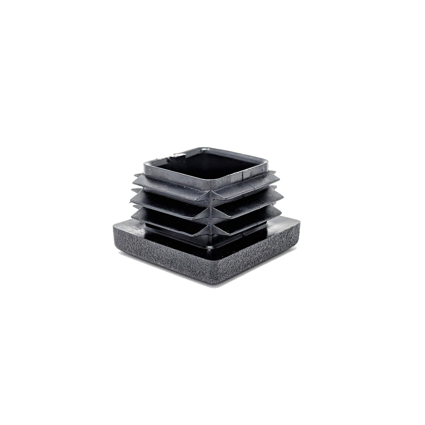 Keay Vital Parts Black Square Ribbed Plastic Insert Plugs End Caps (, 25X25mm See Second Image For Dimensions- Pack Of 24) Made In Germany