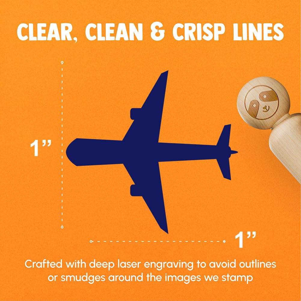 Airplane Solid Vacation Rubber Stamp for Stamping Crafting Planners - 1 Inch Medium