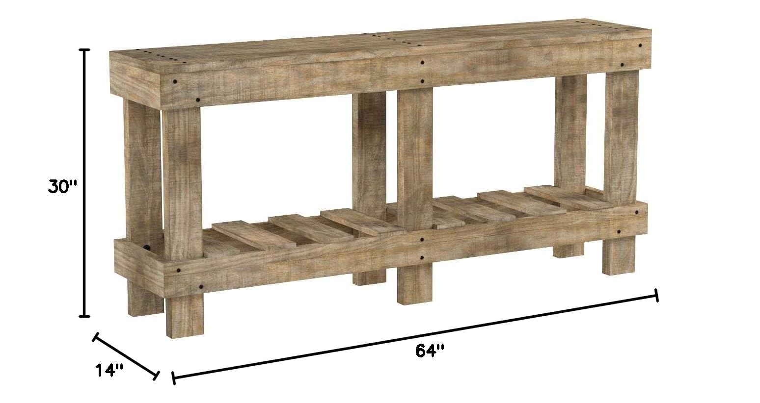 Signature Design by Ashley Susandeer Rustic Farmhouse Console Sofa Table, Brown