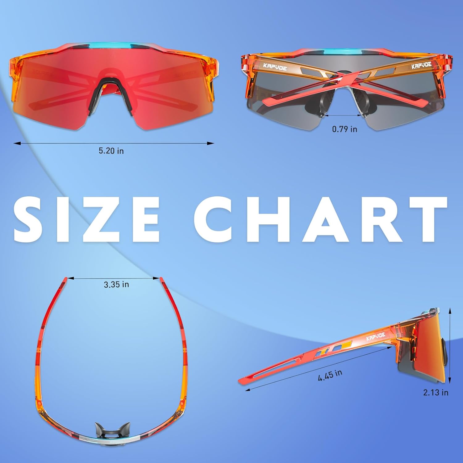 KAPVOE Youth Polarized Sports Sunglasses Kids Baseball Softball Cycling Glasses UV400 Protection for Boys Girls Age 6-12