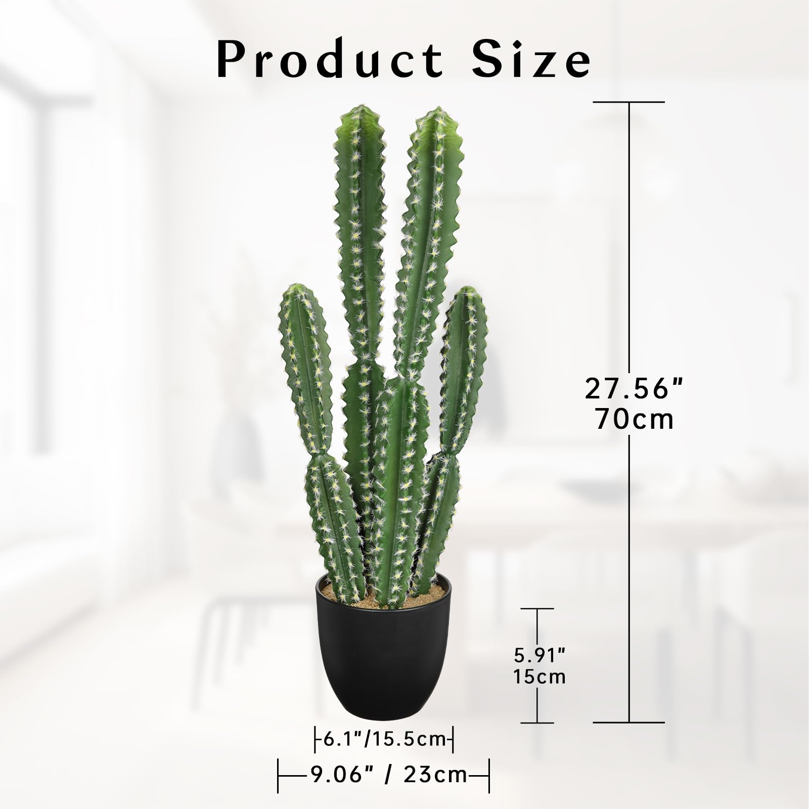 Amazon.com: DILATATA Tall Fake Cactus Plant 27.5 inch Large Artificial  Cactus Tree 'Candelabra Cactus' Faux Cactus Desert Plants Big Fake Cacti  for Home Garden Office Decor : Home & Kitchen