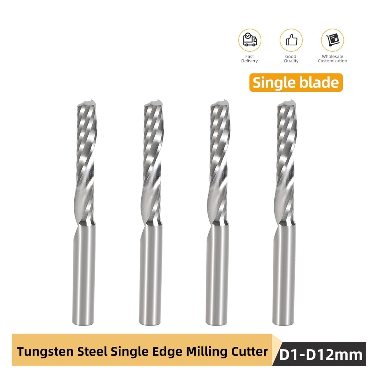 Tungsten Steel Single-sided Milling Cutter 3.175/4/6