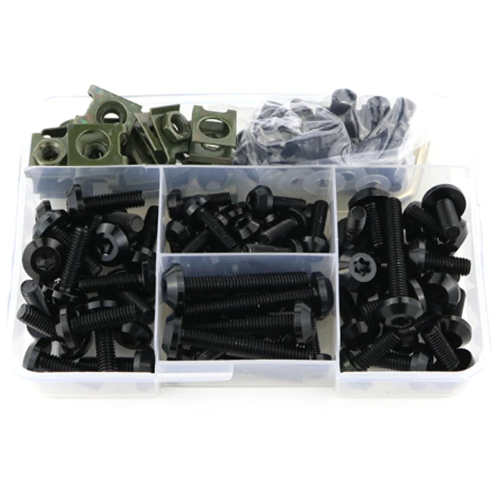 Viti per Carrozzeria Set Compatibile con Suzuki per SV650 per SV1000 Accessori Moto Kit Completo di Bulloni per Carenatura Completa Viti Dadi Clip Bulloni per Moto Viti Dadi(Black)