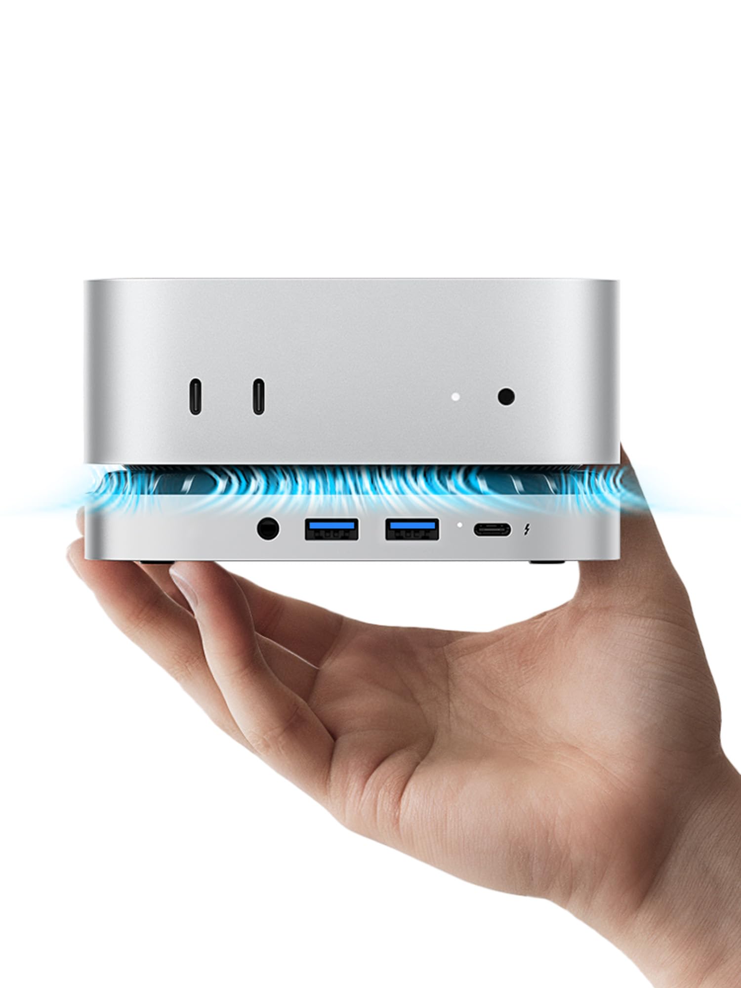 MOVE SPEED mini M4 Dock Enclosure, 40Gbps USB4 Gen3x2, Silent Expansion Hub & Aluminum Stand for M.2 NVMe SSD, 2xUSB A, USB C Host and Audio