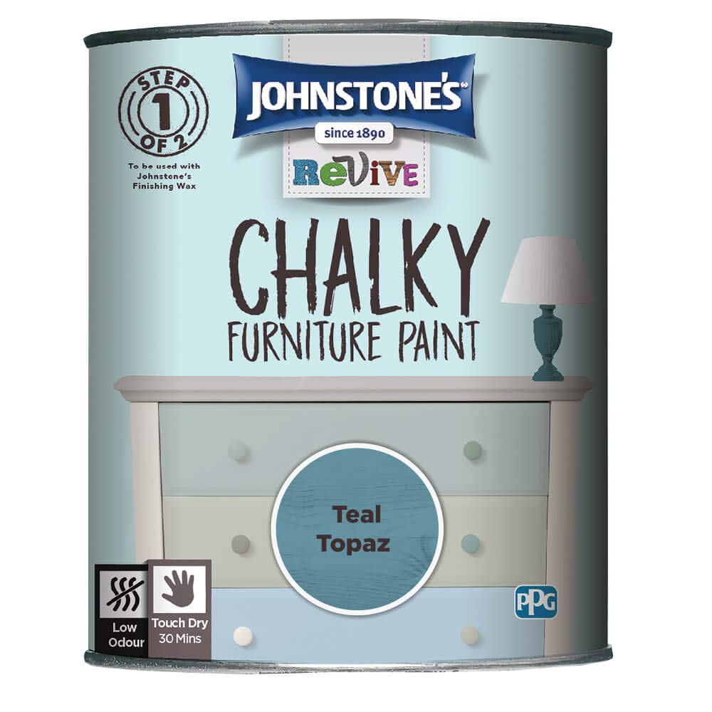 Johnstone's Teal Topaz 423262 Chalky Furniture Paint 0.75 L