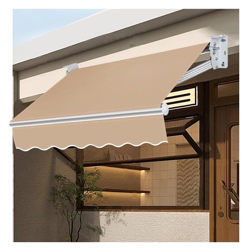 Store banne rétractable manuel en polyester durable et aluminium pour fenêtres