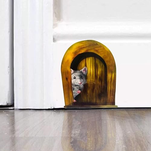 5 calcomanías de pared 3D con agujero de ratón aterrador interesante y aterrador, decoración realista, aula, hogar, dormitorio, estantería, ratones