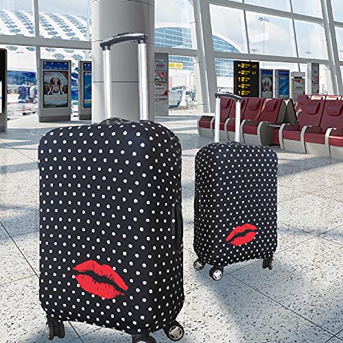 Image of Explore Land Travel Luggage Cover Air Approve Suitcase Protector Fits 18-32 Inches Case, Polkadot, L, Luggage Cover