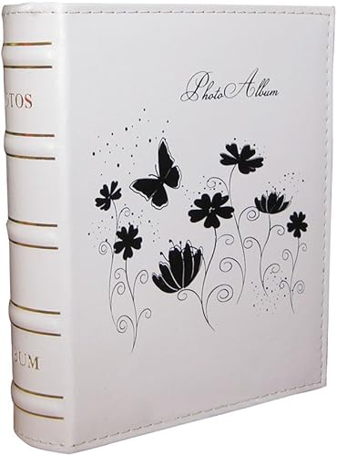 Yepmax Álbumes de fotos de bolsillo vintage con capacidad para fotos de 4 x 6, 200 piezas (negro mariposa)