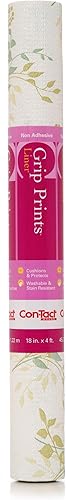 Con-Tact Brand Grip Prints - Forro adhesivo duradero antideslizante para estantes y cajones, 18 x 4 pies, Aspen Aloe