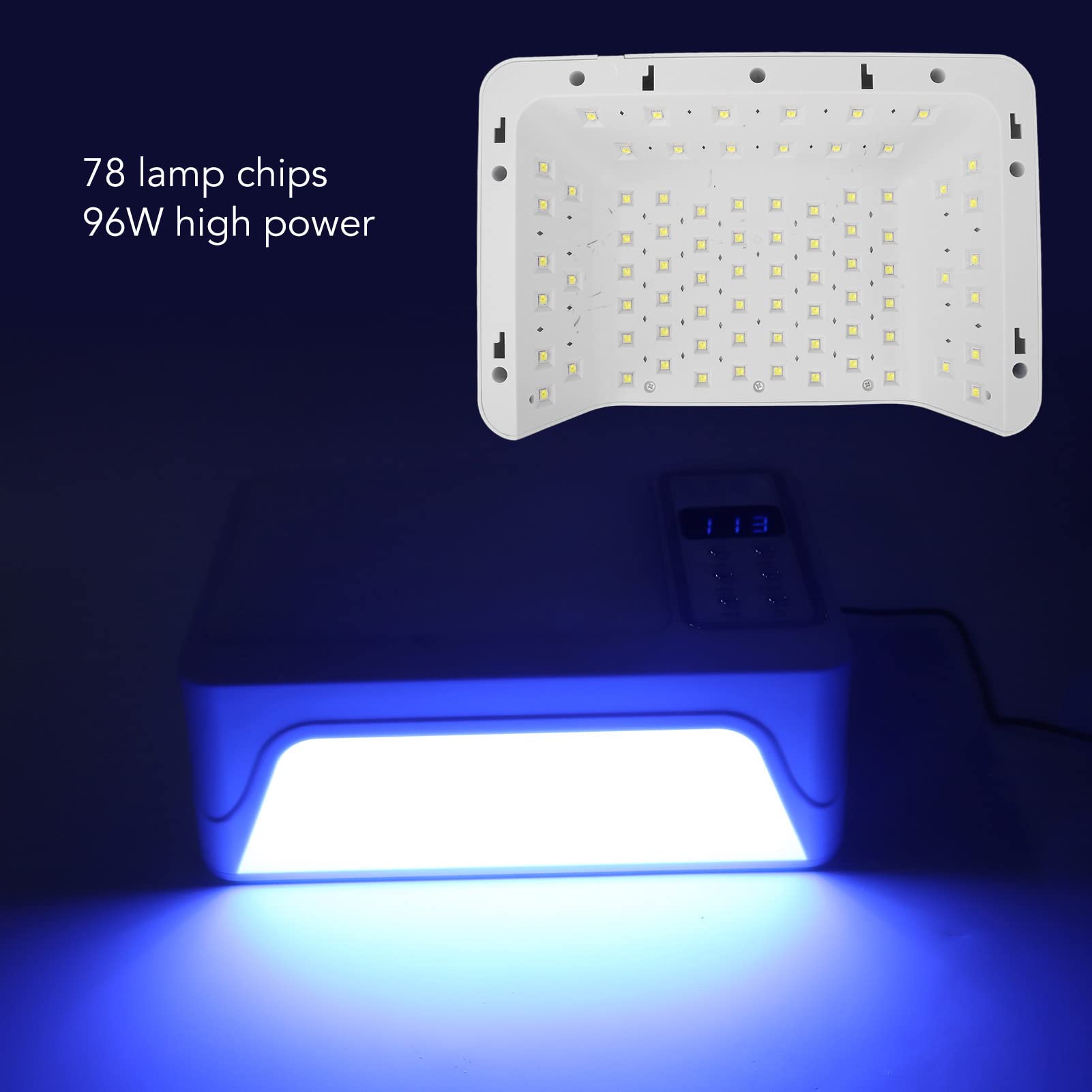 Lampa UV LED do Paznokci, Suszarka do Paznokci UV z Uchwytem na Telefon, Profesjonalna Lampa Utwardzająca do Paznokci 96 W, Przenośna Suszarka do Utwardzania Paznokci LED,