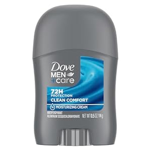 Dove Men+Care Antiperspirant Deodorant Stick Clean Comfort 72-Hour Sweat & Odor Protection Antiperspirant for Men With 1/4 Moisturizing Cream 0.5 oz