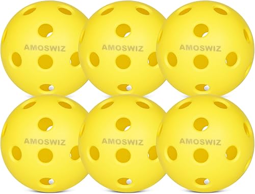 Miniatura 9 de Pelotas de Pickleball para Interiores, Paquete de 6 Pelotas de Pickleball de 26 Agujeros, Set de Pelotas de Pickleball para Interiores, Pelotas de 6