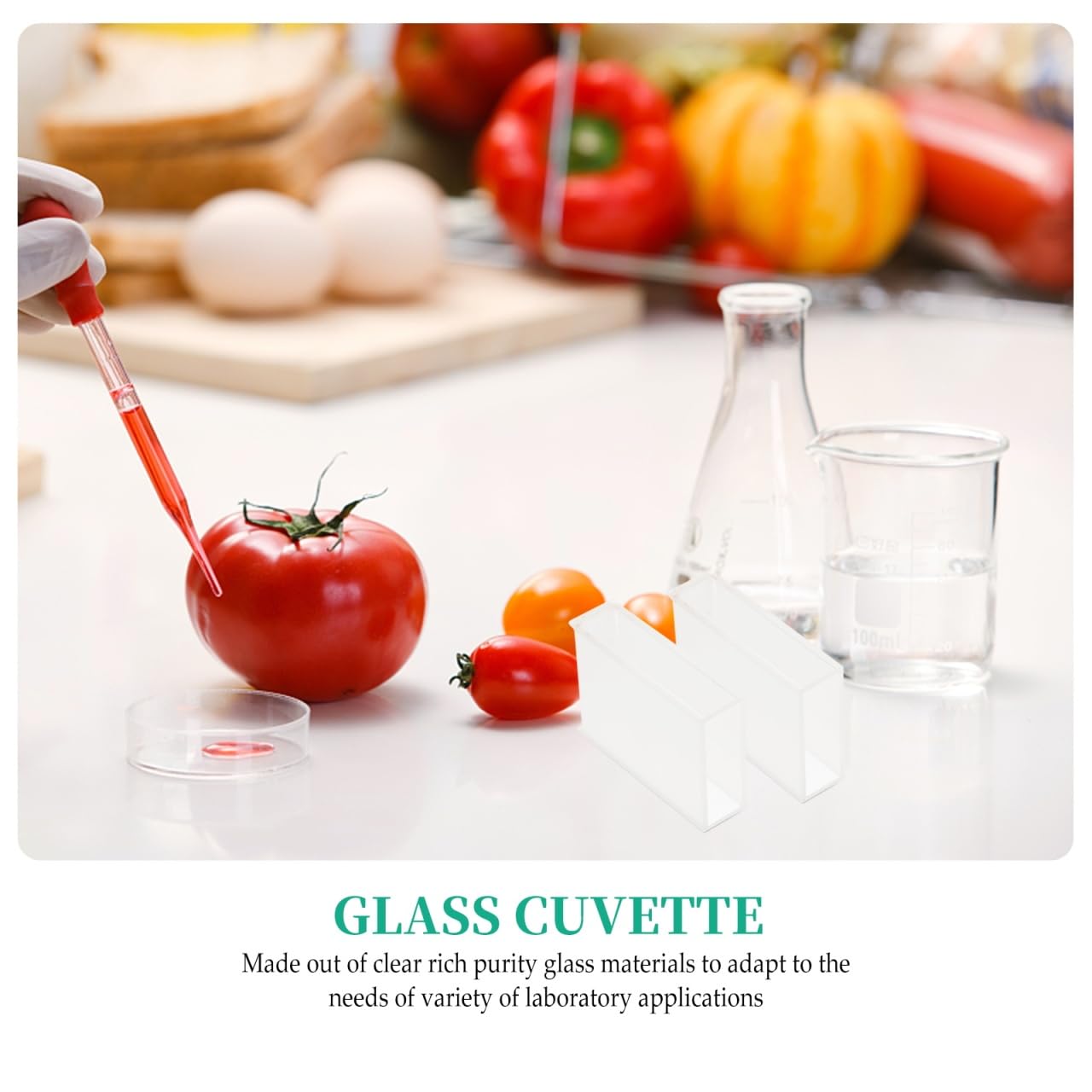 Mobestech Optische Glasküvetten 2 Stück 1.26X0.47X1.77In Präzises Laborzubehör Für Spektrophotometrie Analyse Hochgradiges Glas