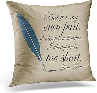 Roman Lin Poszewka na poduszkę klub Jane Austen książka dobrze cytat grupa dekoracyjna poszewka na poduszkę wystrój domu kwadratowa poszewka na poduszkę 45 x 45 cm
